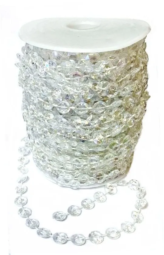 Бусины на бобине ПЛОСКИЕ, цв. прозрачный, 10 мм, 30 м, арт. BUC PP-5904