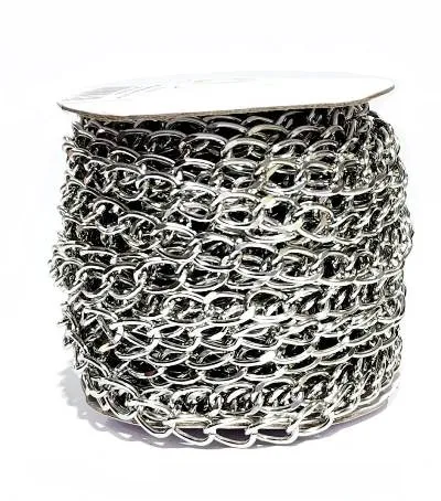 Цепочка декоративная, металл, цв. никель, 10 х 15 мм, дл. 20 м, арт. C-39