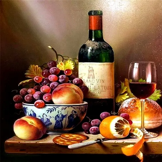 Алмазная мозаика, подрамник, полная выкладка, круглые стразы, 30 х 30 см, арт. GLC51091 НАТЮРМОРТ
