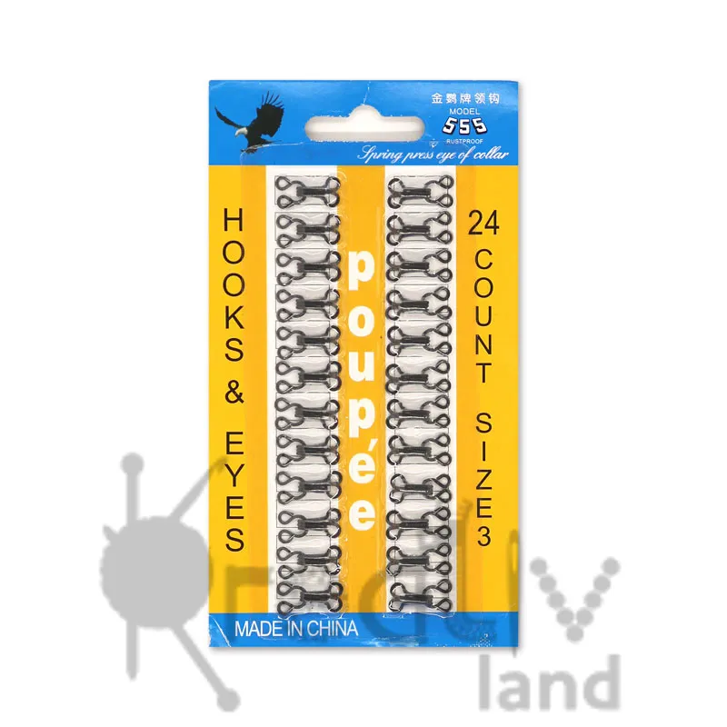Крючки бельевые Size 3, цв. черный, 24 шт. в уп, раз.16 х 8 мм