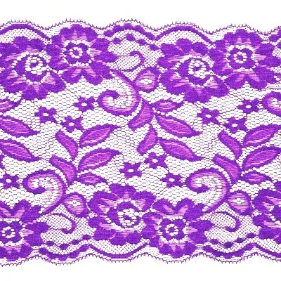 Кружево-стрейч эластичное ш.18 см, цв. фиолетовый, 15ярд