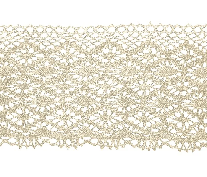 Кружево хлопковое цв. бежевый, шир. 11 см, рул.9,1 м