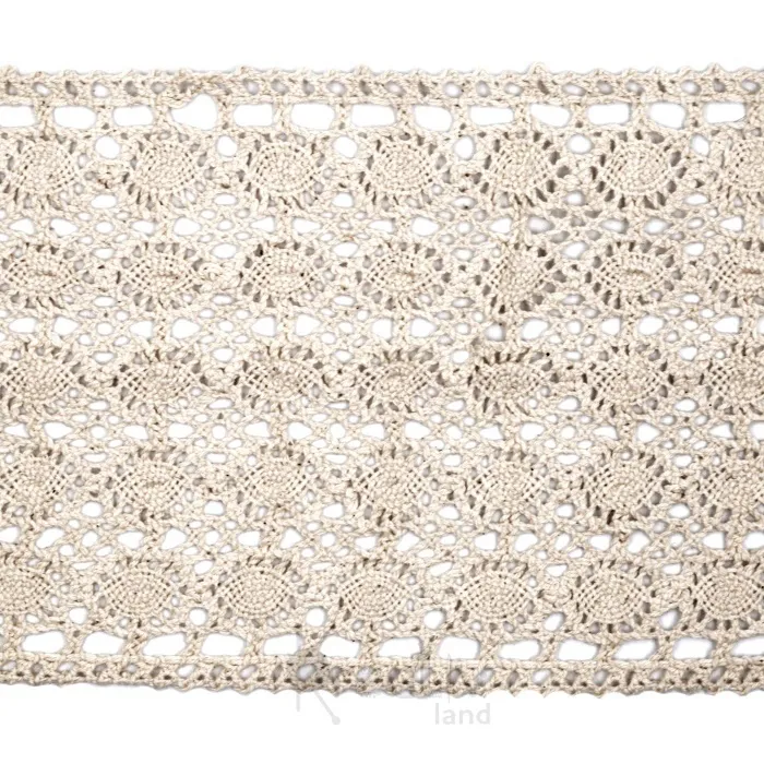 Кружево хлопковое цв. бежевый, шир. 14,5 см, рул.9,1 м