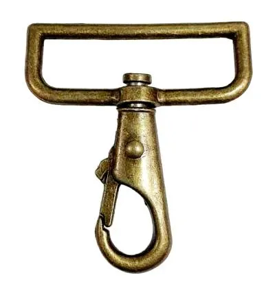 Карабин застежка металлический, цв. бронза, 25 г, 50 мм