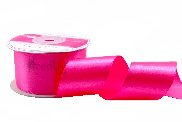 Лента атласная однотонная, цв. фуксия 040, ш.40 мм, 27 м