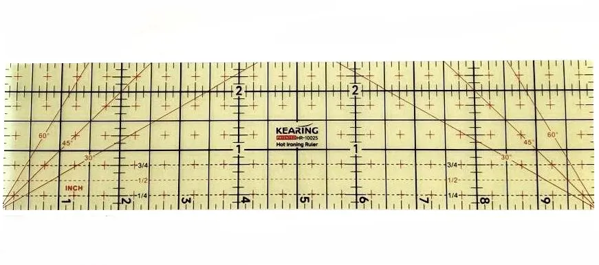 Линейка для горячего глажения, пластик, "HR-10025", 25,4 х 6,4 мм