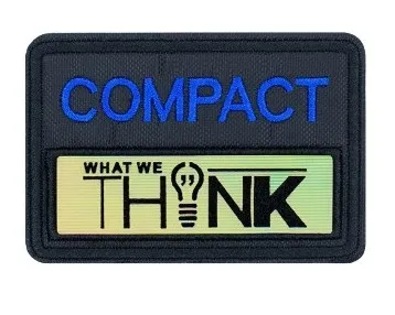 Лейбл пришивной COMPACT WHAT WE THINK, фас. 10 шт, 77 х 55 мм