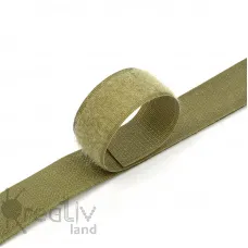 Контактная лента "липучка" шир. 25 мм, цв. хаки, упак.пара 25 м
