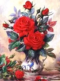 Алмазная мозаика, подрамник, частичная выкладка, круглые стразы, 20 х 20 см, арт. LM-K20208 БУКЕТ
