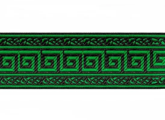 Тесьма жаккардовая ВЕРСАЧЕ, цв. зеленый, шир. 50 мм, 7 м, арт. MZHB-5008