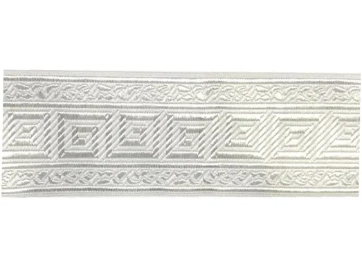 Тесьма жаккардовая ВЕРСАЧЕ, цв. белый, шир. 50 мм, 7 м, арт. MZHB-5008