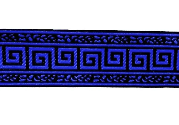 Тесьма жаккардовая ВЕРСАЧЕ, цв. синий, шир. 50 мм, 7 м, арт. MZHB-5008