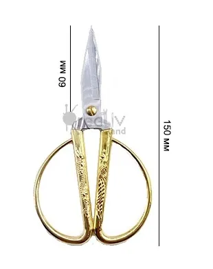 Ножницы бытовые с золотыми ручками, 150 мм, арт. К43