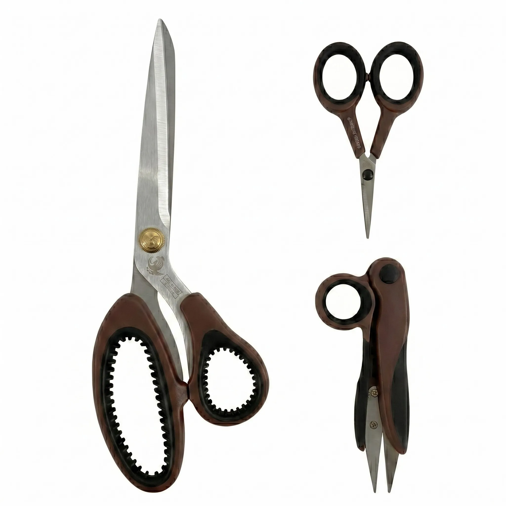 Ножницы набор 3 в 1 цв. коричневый, дл. 25 см,12 см,10 см, арт. GPT 84577