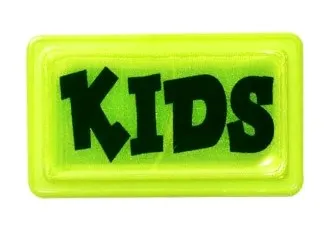 Аппликация пришивная светоотражающая KIDS, цв. желтый, уп. 10 шт, 38 х 23 мм