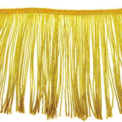 Бахрома с люрексом цв. золото, шир. 15 см, дл. 9,1 м