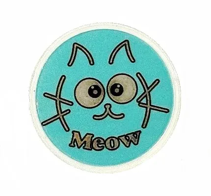 Аппликация пришивная светоотражающая MEOW, цв. голубой, уп. 10 шт, 40 мм