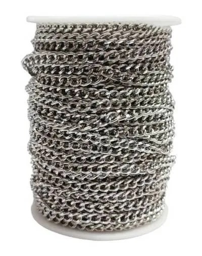 Цепочка декоративная, металл, цв. серебро, 4.6 х 6.5 х 1.2 мм, дл. 25 м, арт. B-112SF