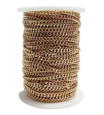 Цепочка декоративная, металл, цв. золото, 3.5 х 5х1 мм, дл. 25 м, арт. B-110SF