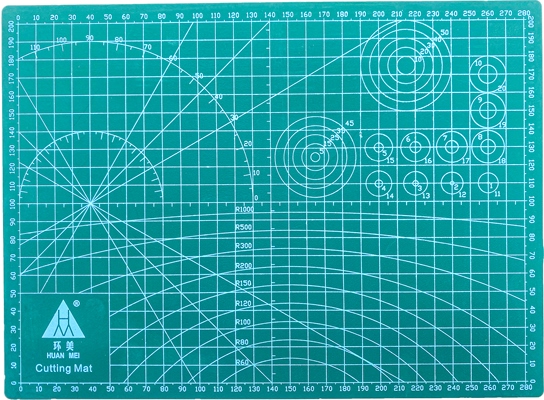 Коврик для резки самовосстанавливающийся/ 3-х слойный/ А4 30х22см/ цв.зеленый/ фас.1шт.