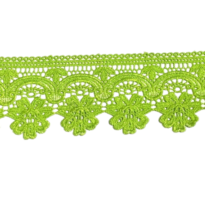 Кружево гипюр Ромашка, цв. оливковый, ш.90 мм, 9,1 м