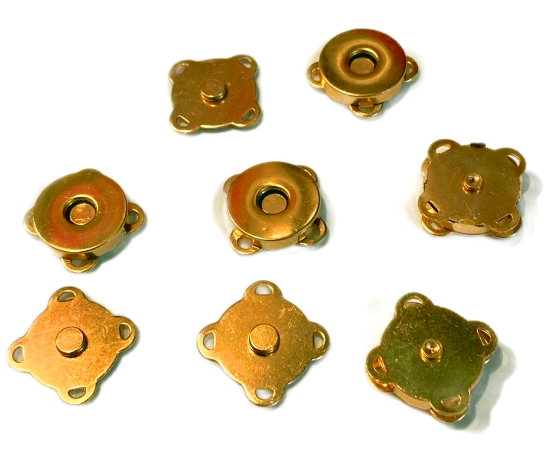 Кнопка магнитная для сумок/ арт.Узор/ цв.бронза/ диам.18мм/ уп.100пар/ фас.1уп.