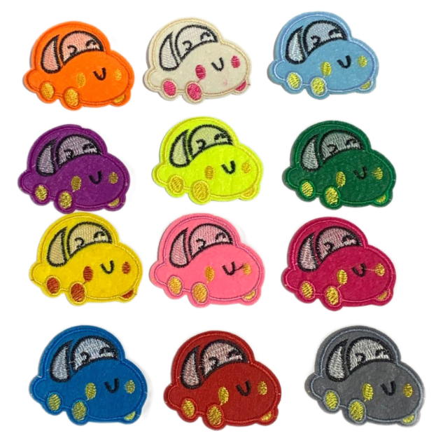 Аппликация термоклеевая Машинки/ цв.микс 50х60мм/ арт.H-1586/ фас.120шт