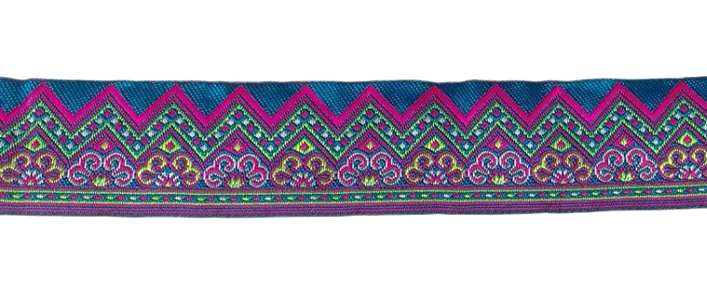 Тесьма жаккардовая ЗИГ-ЗАГ/ цв.голубой/ шир.50мм, 7м/ арт.MZHB-5006/ фас.1рул.
