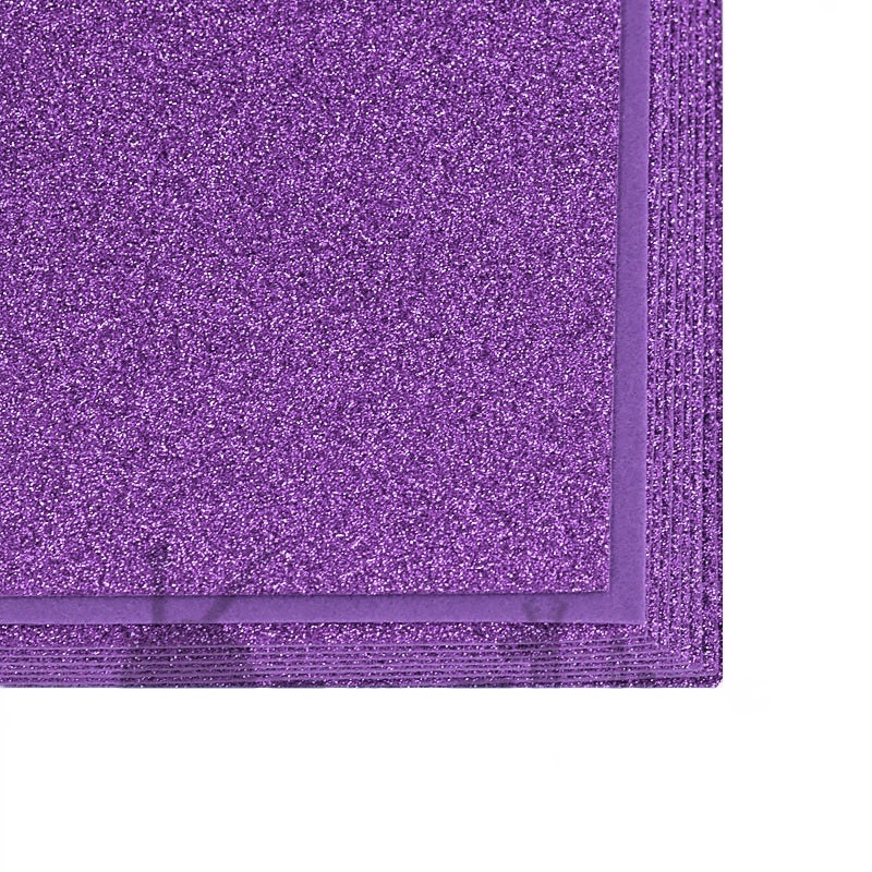 Фетр листовой глиттерный 2мм/ цв.фиолетовый 019/ 20х30см/ 10листов в уп./ фас.1уп.