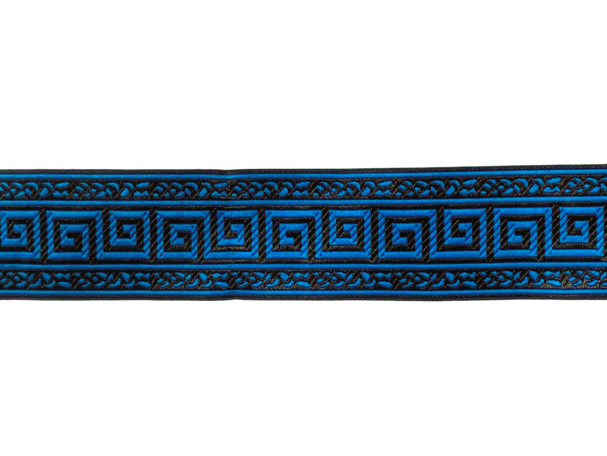 Тесьма жаккардовая ВЕРСАЧЕ/ цв.голубой/ арт.MZHB-5008/ шир.50мм, 7м/ фас.1рул.