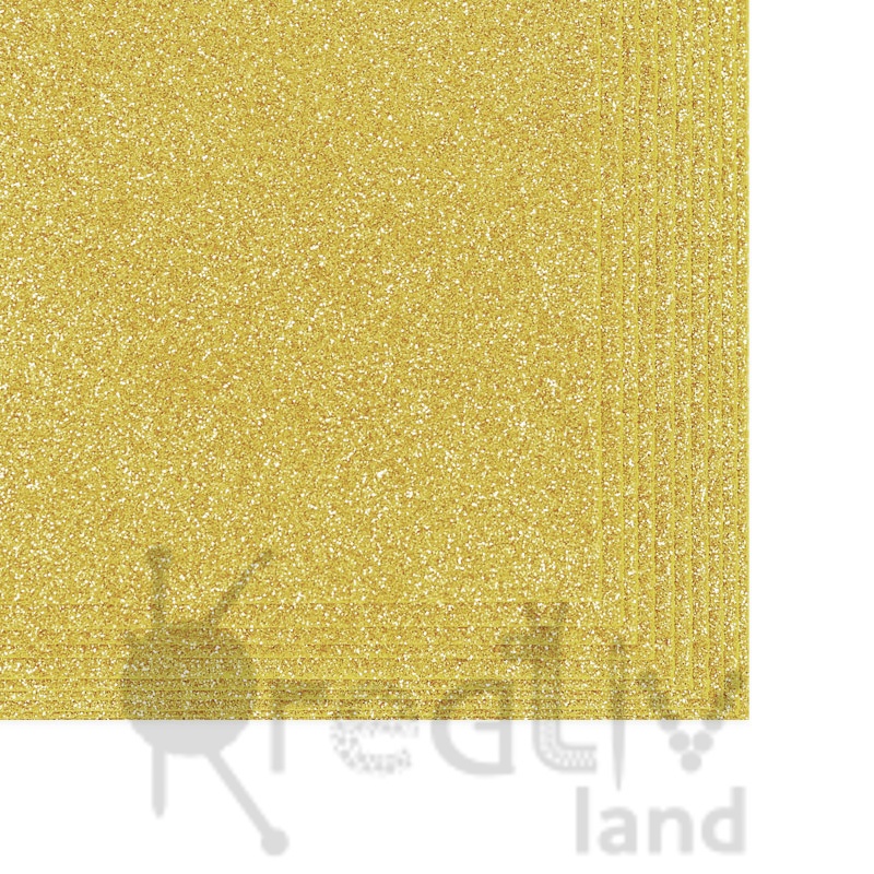Фоамиран в листах глиттерный/ 20х30см, толщ.2мм/ цв.013 светло-золотистый/ уп.10листов/ фас.1уп.