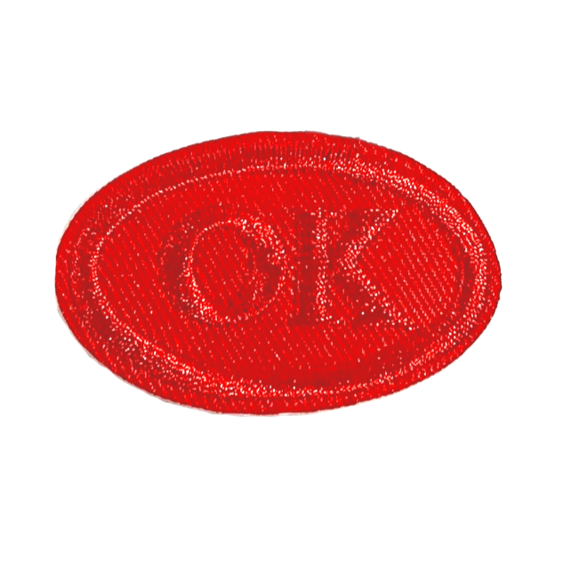 Аппликация термоклеевая комплект эмблем ОК / 5х3,5см/ цв.красный/ арт.8219/ фас.100шт