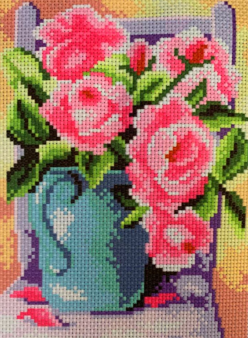 Набор для полного или частичного вышивания крестом 10х14/ арт.LG082  БУКЕТ ЦВЕТОВ